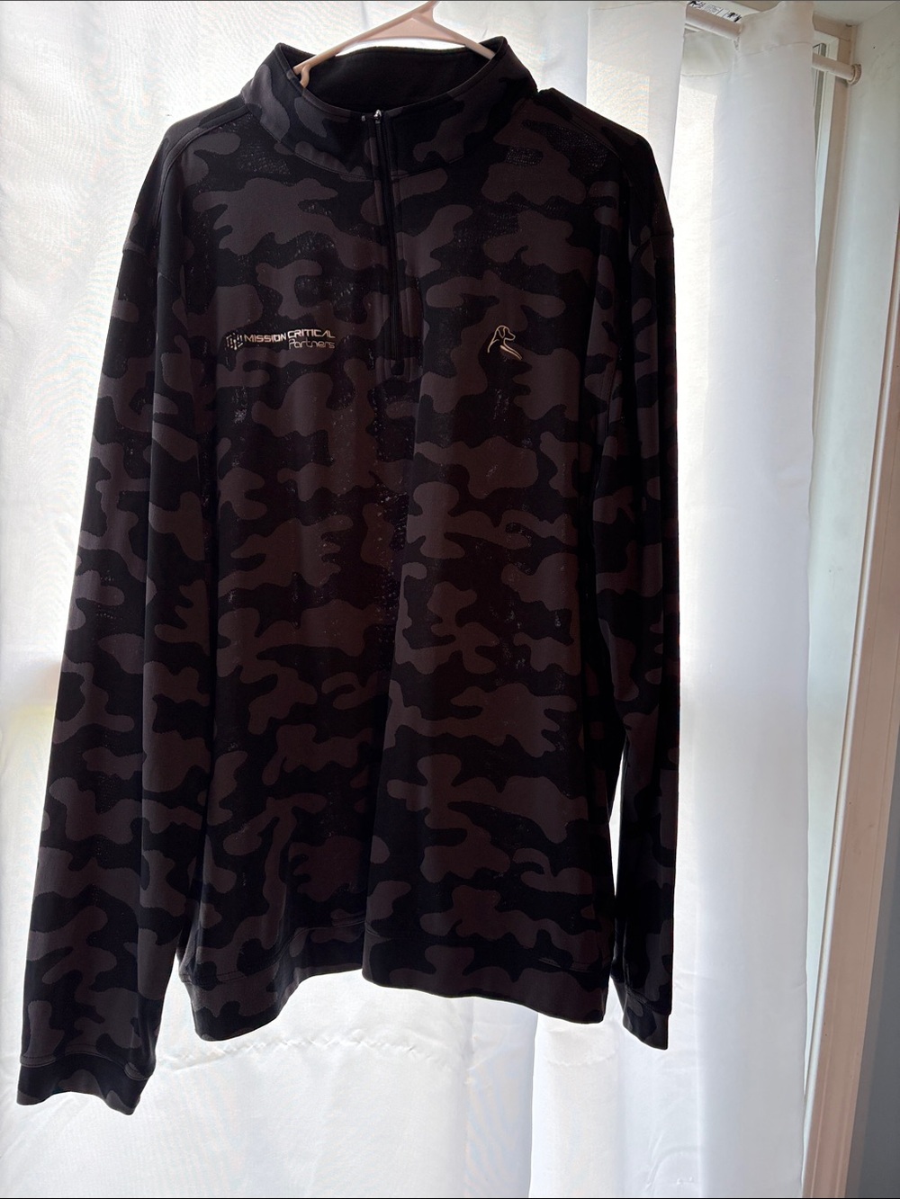 Rhoback Men's Black Camouflage Quarter-Zip Pullover